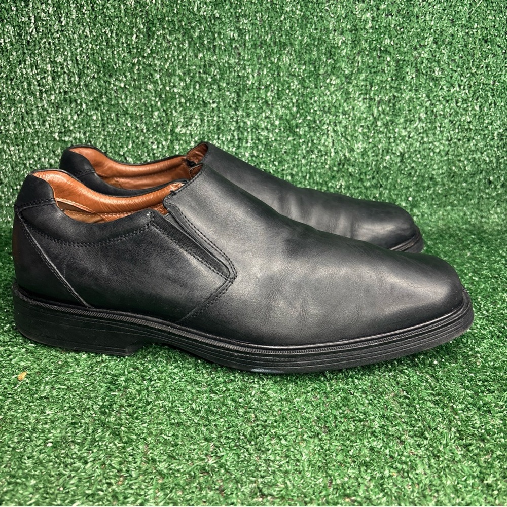 Johnston & Murphy Shoes Mens 11 XC4 Stanton Runoff Slip On‎ Loafer Black Leather
